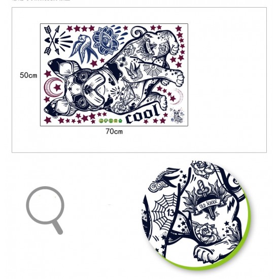 Sticker decorativ, Cool Dog, Old school, 77 cm, 726STK