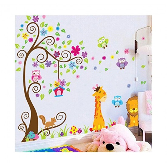 Sticker decorativ, Copacul cu animale, 180 cm, 754STK Sticker decorativ, Copacul cu animale, 180 cm, 754STK