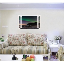 Sticker decorativ, Fereastra 3D, Aurora Borealis, 85 cm, 692STK Sticker decorativ, Fereastra 3D, Aurora Borealis, 85 cm, 692STK