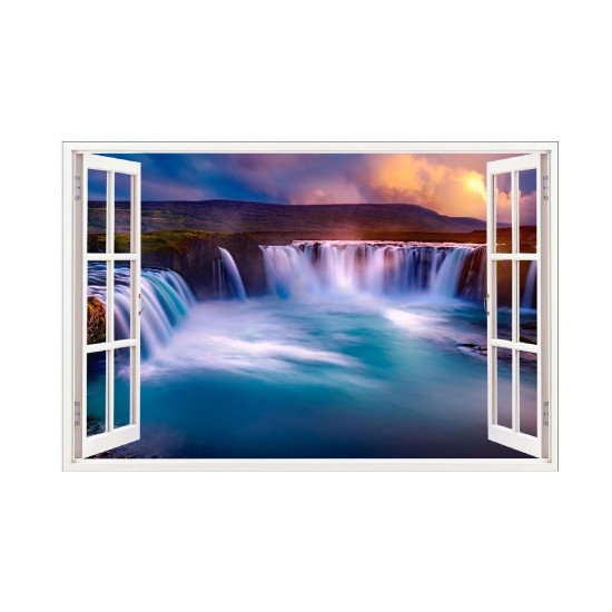 Sticker decorativ, Fereastra 3D, Cascada, 85 cm, 562STK Sticker decorativ, Fereastra 3D, Cascada, 85 cm, 562STK