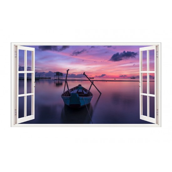 Sticker decorativ, Fereastra 3D, Lac, 85 cm, 542STK-1 Sticker decorativ, Fereastra 3D, Lac, 85 cm, 542STK-1
