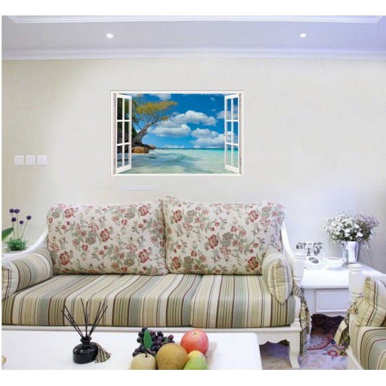 Sticker decorativ, Fereastra 3D, Mare, 85 cm, 677STK Sticker decorativ, Fereastra 3D, Mare, 85 cm, 677STK