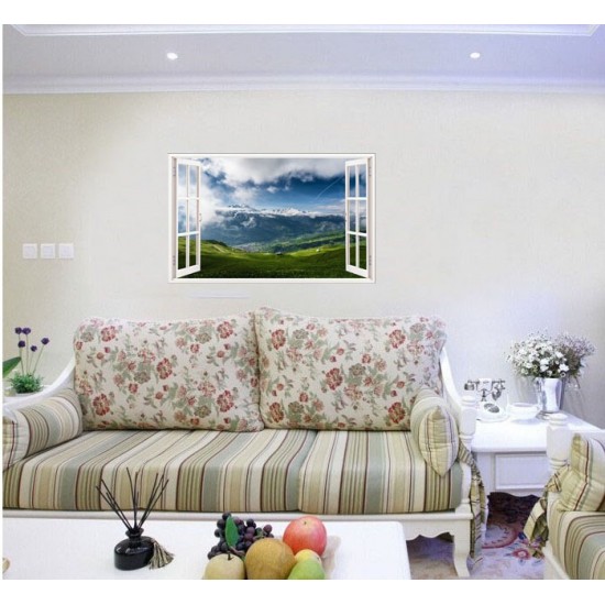 Sticker decorativ, Fereastra 3D, Munte, 85 cm, 679STK Sticker decorativ, Fereastra 3D, Munte, 85 cm, 679STK