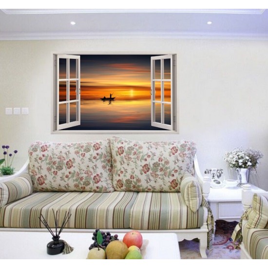 Sticker decorativ, Fereastra 3D, Ocean, 85 cm, 549STK-1 Sticker decorativ, Fereastra 3D, Ocean, 85 cm, 549STK-1