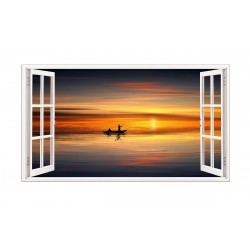 Sticker decorativ, Fereastra 3D, Ocean, 85 cm, 549STK-1