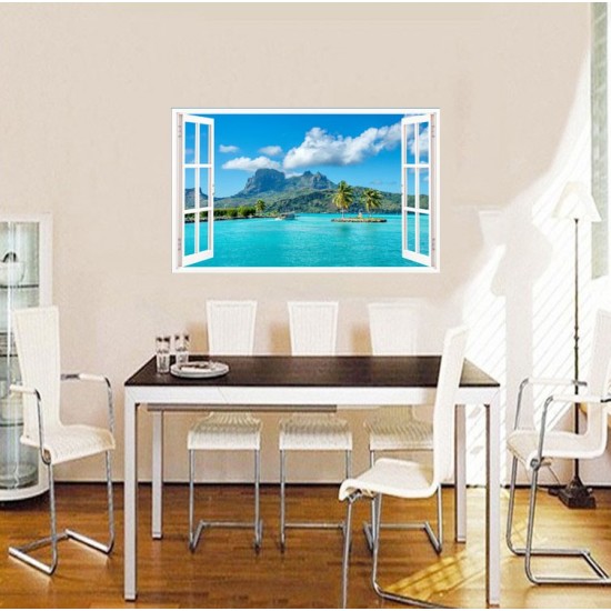 Sticker decorativ, Fereastra 3D, Ocean, 85 cm, 554STK Sticker decorativ, Fereastra 3D, Ocean, 85 cm, 554STK
