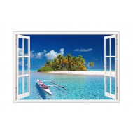Sticker decorativ, Fereastra 3D, Ocean, 85 cm, 561STK Sticker decorativ, Fereastra 3D, Ocean, 85 cm, 561STK