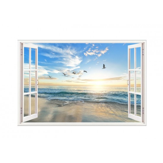 Sticker decorativ, Fereastra 3D, Ocean, 85 cm, 584STK Sticker decorativ, Fereastra 3D, Ocean, 85 cm, 584STK
