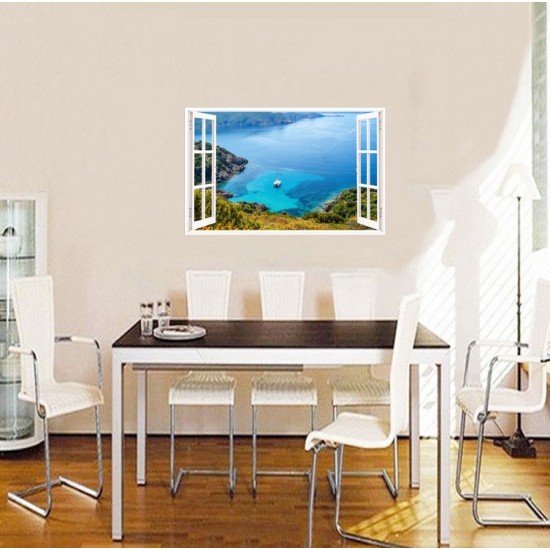 Sticker decorativ, Fereastra 3D, Ocean, 85 cm, 665STK Sticker decorativ, Fereastra 3D, Ocean, 85 cm, 665STK