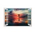 Sticker decorativ, Fereastra 3D, Ocean, Apus, 85 cm, 586STK
