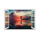 Sticker decorativ, Fereastra 3D, Ocean, Apus, 85 cm, 586STK Sticker decorativ, Fereastra 3D, Ocean, Apus, 85 cm, 586STK