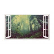 Sticker decorativ, Fereastra 3D, Padure, 85 cm, 541STK Sticker decorativ, Fereastra 3D, Padure, 85 cm, 541STK