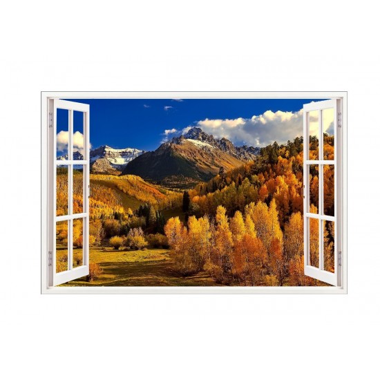 Sticker decorativ, Fereastra 3D, Peisaj de munte, 85 cm, 581STK Sticker decorativ, Fereastra 3D, Peisaj de munte, 85 cm, 581STK