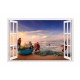 Sticker decorativ, Fereastra 3D, Pescari, Vietnam, 85 cm, 587STK Sticker decorativ, Fereastra 3D, Pescari, Vietnam, 85 cm, 587STK