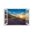 Sticker decorativ, Fereastra 3D, Rasarit, 85 cm, 611STK