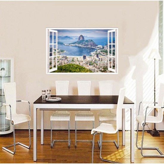 Sticker decorativ, Fereastra 3D, Rio de Janeiro, 85 cm, 583STK Sticker decorativ, Fereastra 3D, Rio de Janeiro, 85 cm, 583STK