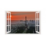 Sticker decorativ, Fereastra 3D, Turnul eiffel, 85 cm, 565STK Sticker decorativ, Fereastra 3D, Turnul eiffel, 85 cm, 565STK