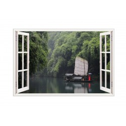 Sticker decorativ, Fereastra 3D, Yangtze River, 85 cm, 572STK