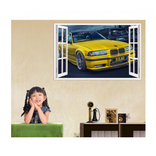 Sticker decorativ, Ferestra 3D, Masina, 80 cm, 1010STK Sticker decorativ, Ferestra 3D, Masina, 80 cm, 1010STK