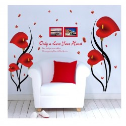 Sticker decorativ, Flori Anthurium rosii, 147 cm, 742STK Sticker decorativ, Flori Anthurium rosii, 147 cm, 742STK