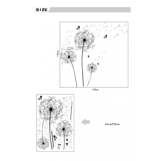 Sticker decorativ, Flori Papadie, 135 cm, 767STK Sticker decorativ, Flori Papadie, 135 cm, 767STK