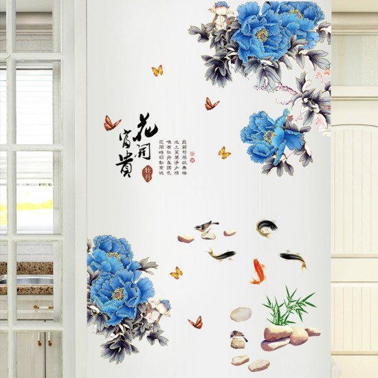 Sticker decorativ, Flori albastre, 130 cm, 802STK Sticker decorativ, Flori albastre, 130 cm, 802STK