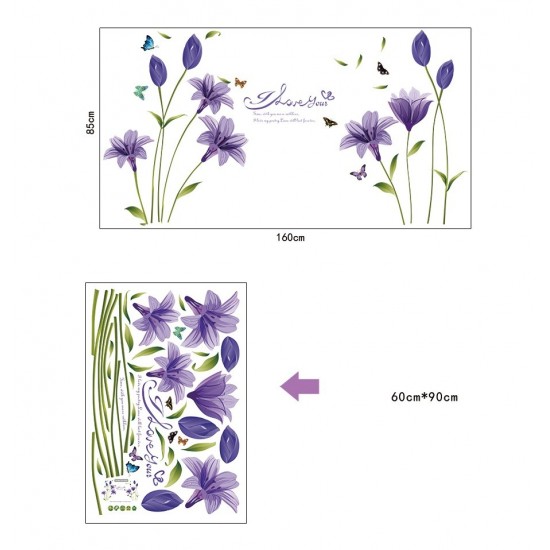 Sticker decorativ, Flori albastre, 160 cm, 744STK Sticker decorativ, Flori albastre, 160 cm, 744STK