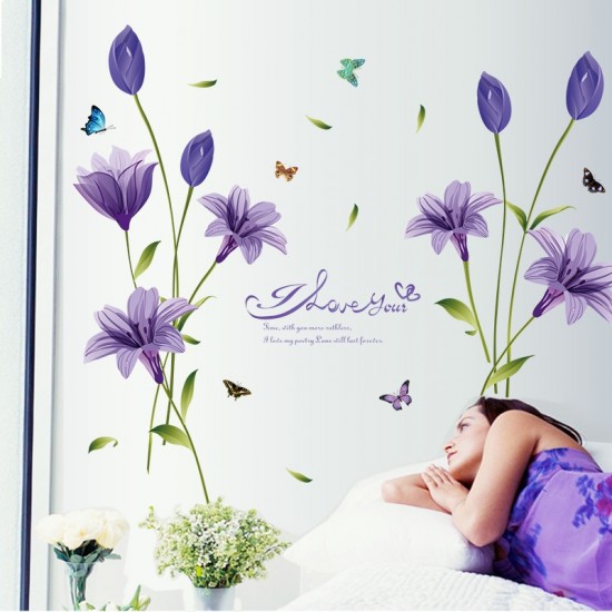 Sticker decorativ, Flori albastre, 160 cm, 744STK Sticker decorativ, Flori albastre, 160 cm, 744STK