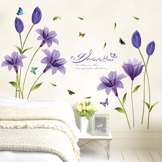 Sticker decorativ, Flori albastre, 160 cm, 744STK Sticker decorativ, Flori albastre, 160 cm, 744STK