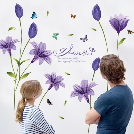 Sticker decorativ, Flori albastre, 160 cm, 744STK Sticker decorativ, Flori albastre, 160 cm, 744STK