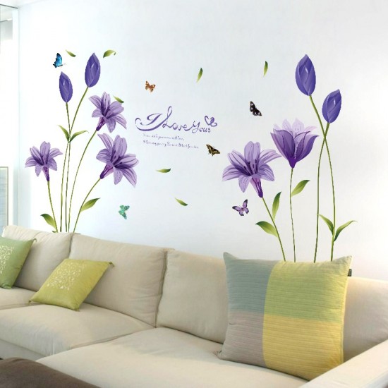 Sticker decorativ, Flori albastre, 160 cm, 744STK Sticker decorativ, Flori albastre, 160 cm, 744STK