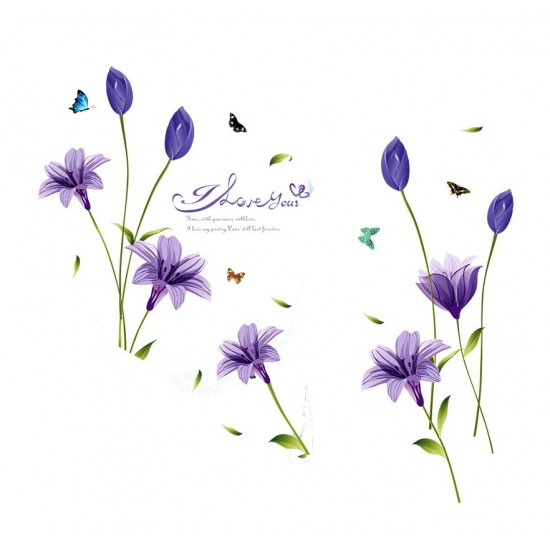 Sticker decorativ, Flori albastre, 160 cm, 744STK Sticker decorativ, Flori albastre, 160 cm, 744STK