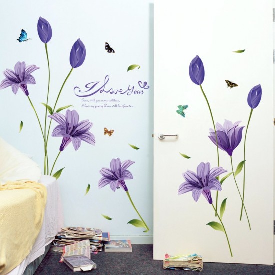 Sticker decorativ, Flori albastre, 160 cm, 744STK Sticker decorativ, Flori albastre, 160 cm, 744STK