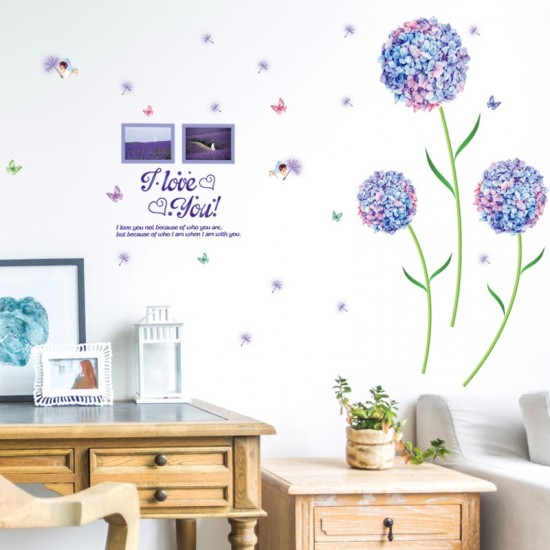 Sticker decorativ, Flori albastre cu 2 rame foto, 145 cm, 795STK Sticker decorativ, Flori albastre cu 2 rame foto, 145 cm, 795STK