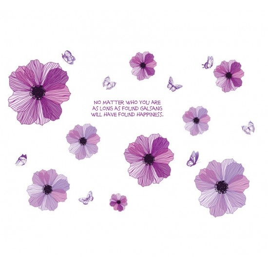 Sticker decorativ, Flori mov, 130 cm, 787STK Sticker decorativ, Flori mov, 130 cm, 787STK