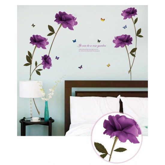 Sticker decorativ, Flori mov, 140 cm, 797STK Sticker decorativ, Flori mov, 140 cm, 797STK