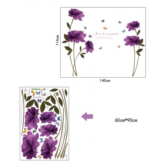Sticker decorativ, Flori mov, 140 cm, 797STK Sticker decorativ, Flori mov, 140 cm, 797STK