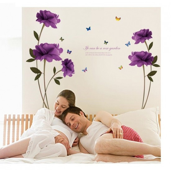 Sticker decorativ, Flori mov, 140 cm, 797STK Sticker decorativ, Flori mov, 140 cm, 797STK