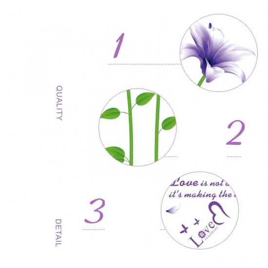 Sticker decorativ, Flori mov, 170 cm, 739STK Sticker decorativ, Flori mov, 170 cm, 739STK