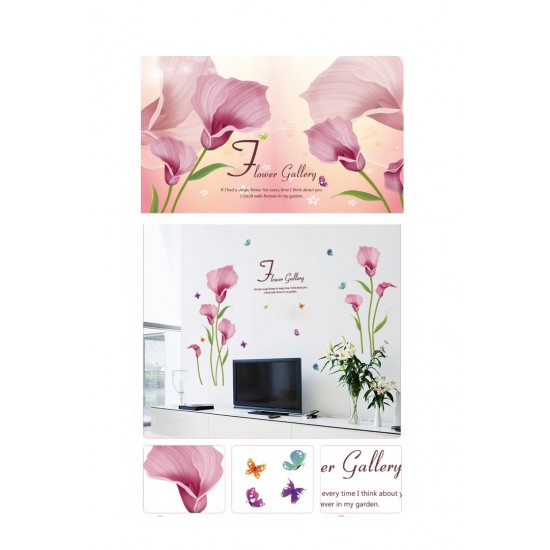 Sticker decorativ, Flori roz, 155 cm, 746STK Sticker decorativ, Flori roz, 155 cm, 746STK