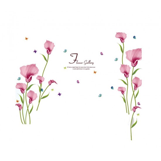 Sticker decorativ, Flori roz, 155 cm, 746STK Sticker decorativ, Flori roz, 155 cm, 746STK