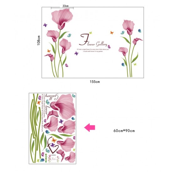 Sticker decorativ, Flori roz, 155 cm, 746STK Sticker decorativ, Flori roz, 155 cm, 746STK
