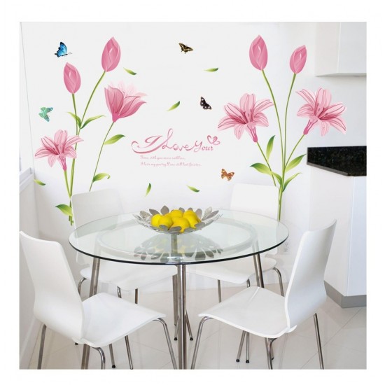 Sticker decorativ, Flori roz, 160 cm, 743STK Sticker decorativ, Flori roz, 160 cm, 743STK