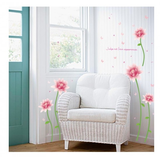 Sticker decorativ, Flori roz, 187 cm, 732STK
