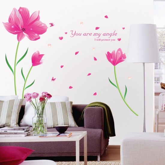 Sticker decorativ, Flori roz, 205 cm, 796STK Sticker decorativ, Flori roz, 205 cm, 796STK