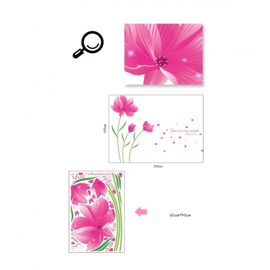 Sticker decorativ, Flori roz, 205 cm, 796STK Sticker decorativ, Flori roz, 205 cm, 796STK
