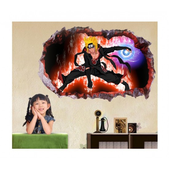 Sticker decorativ, Gaura in perete 3D, Anime, 85 cm, 1000-2STK Sticker decorativ, Gaura in perete 3D, Anime, 85 cm, 1000-2STK