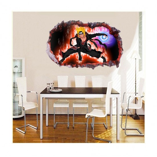 Sticker decorativ, Gaura in perete 3D, Anime, 85 cm, 1000-2STK Sticker decorativ, Gaura in perete 3D, Anime, 85 cm, 1000-2STK