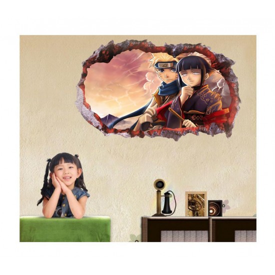 Sticker decorativ, Gaura in perete 3D, Anime, 85 cm, 1001STK Sticker decorativ, Gaura in perete 3D, Anime, 85 cm, 1001STK