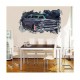 Sticker decorativ, Gaura in perete 3D, Masina, 80 cm, 1007STK-2 Sticker decorativ, Gaura in perete 3D, Masina, 80 cm, 1007STK-2